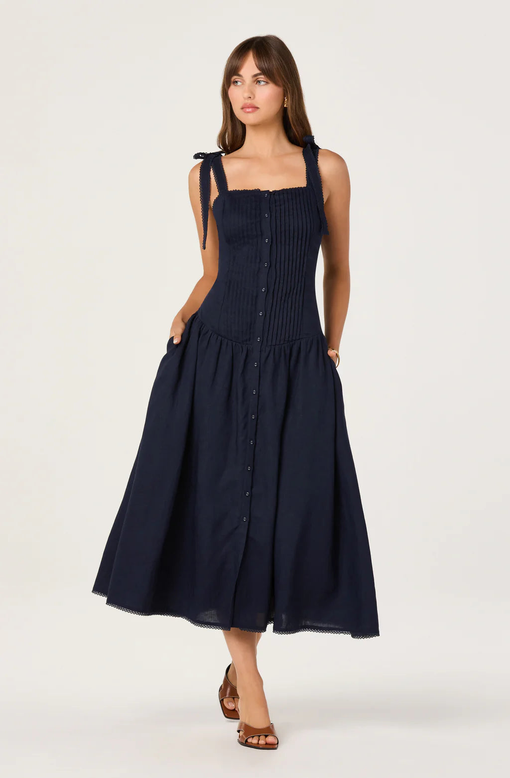 Marie Drop Waist Midi Dress