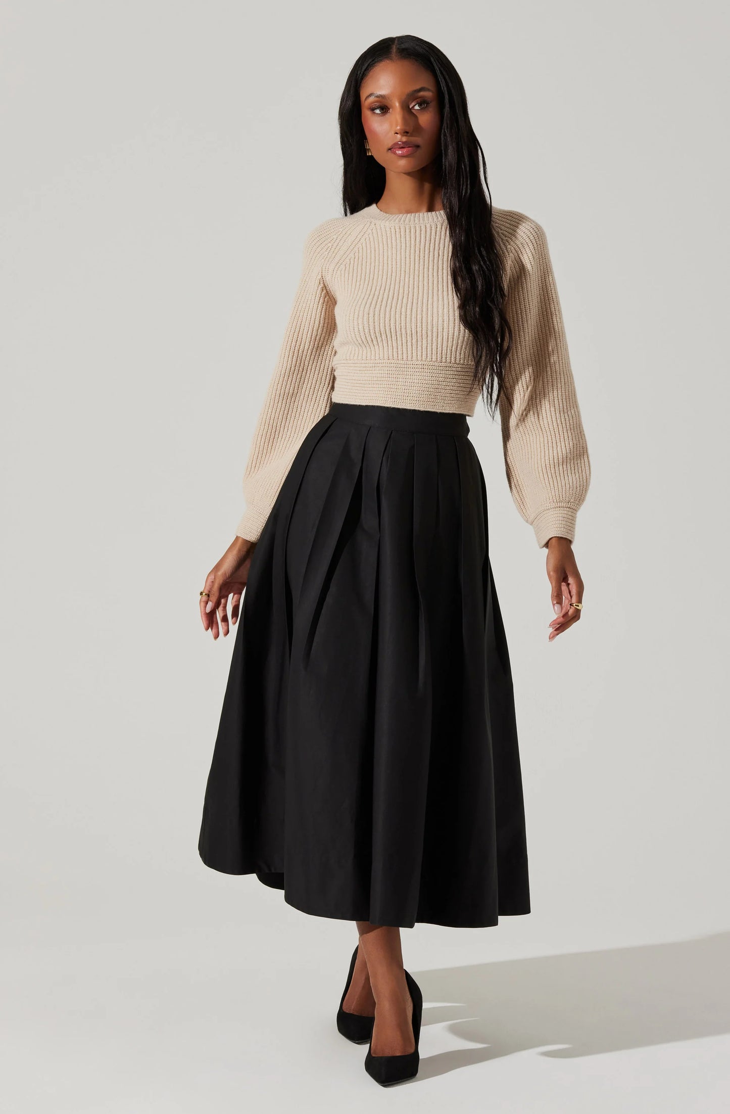 Contrast Bow Back Sweater