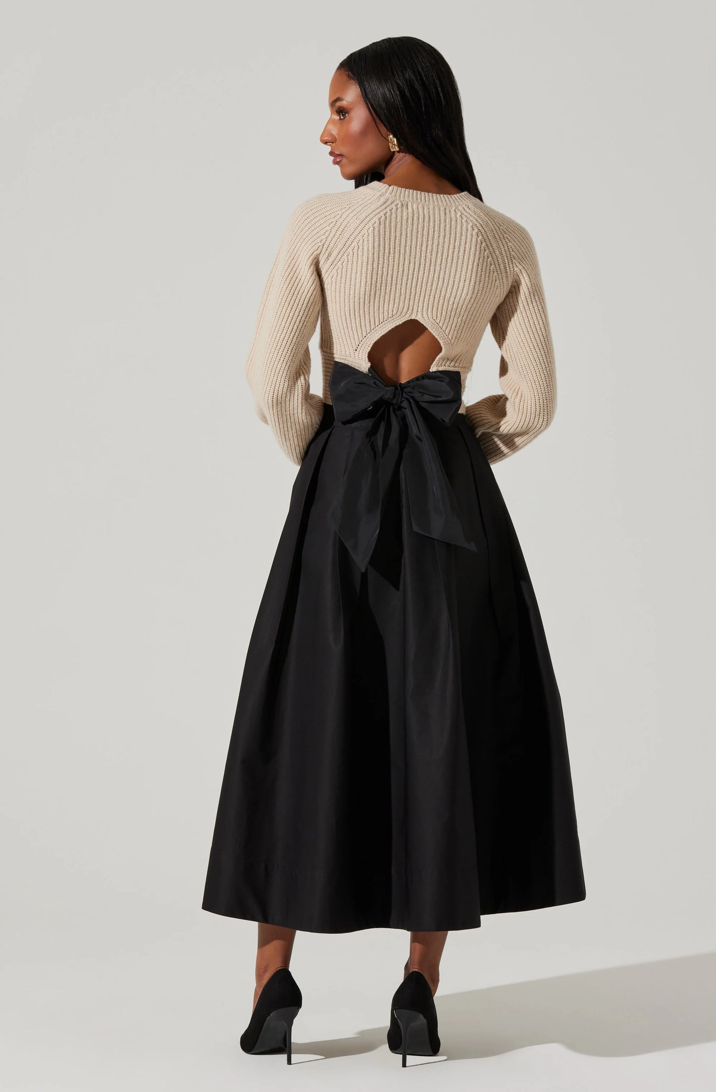 Contrast Bow Back Sweater