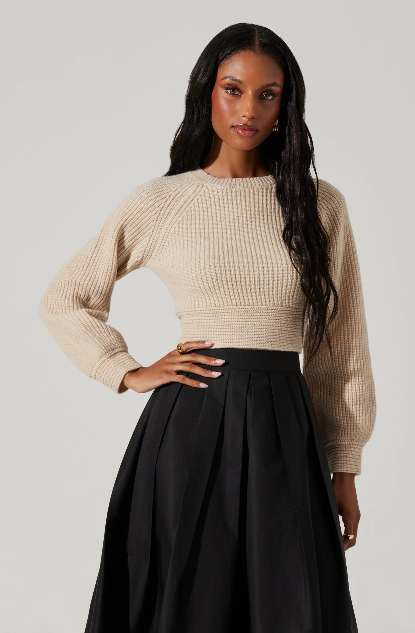 Contrast Bow Back Sweater