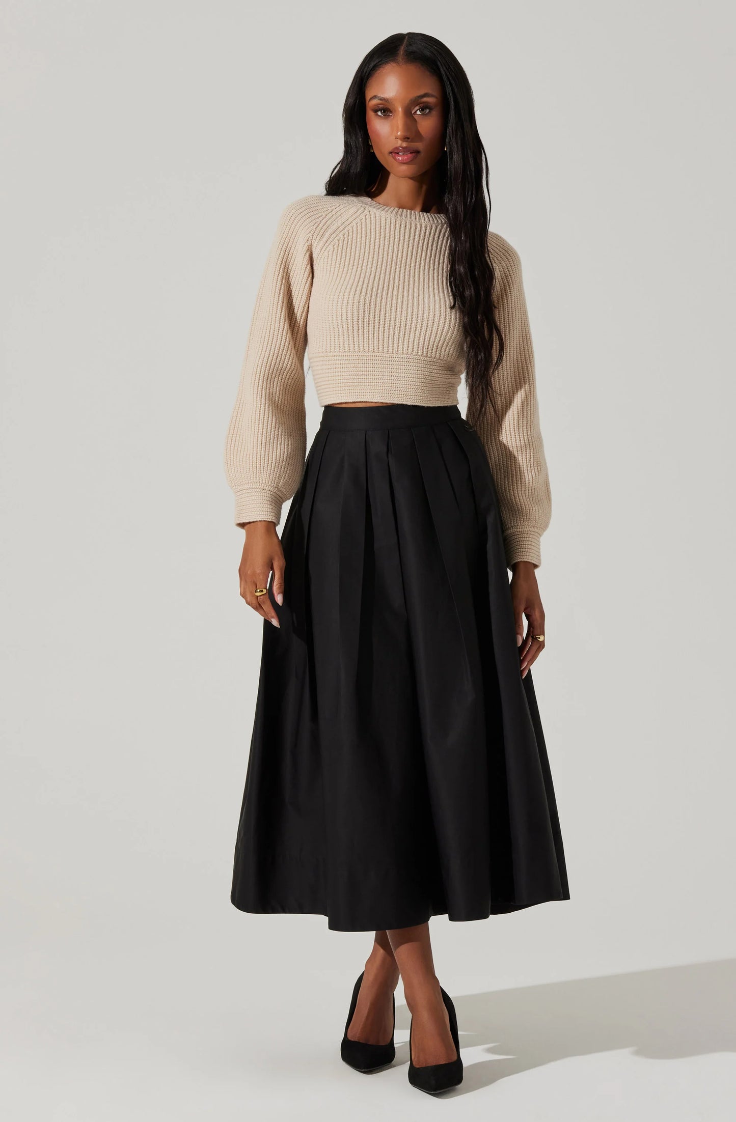 Contrast Bow Back Sweater