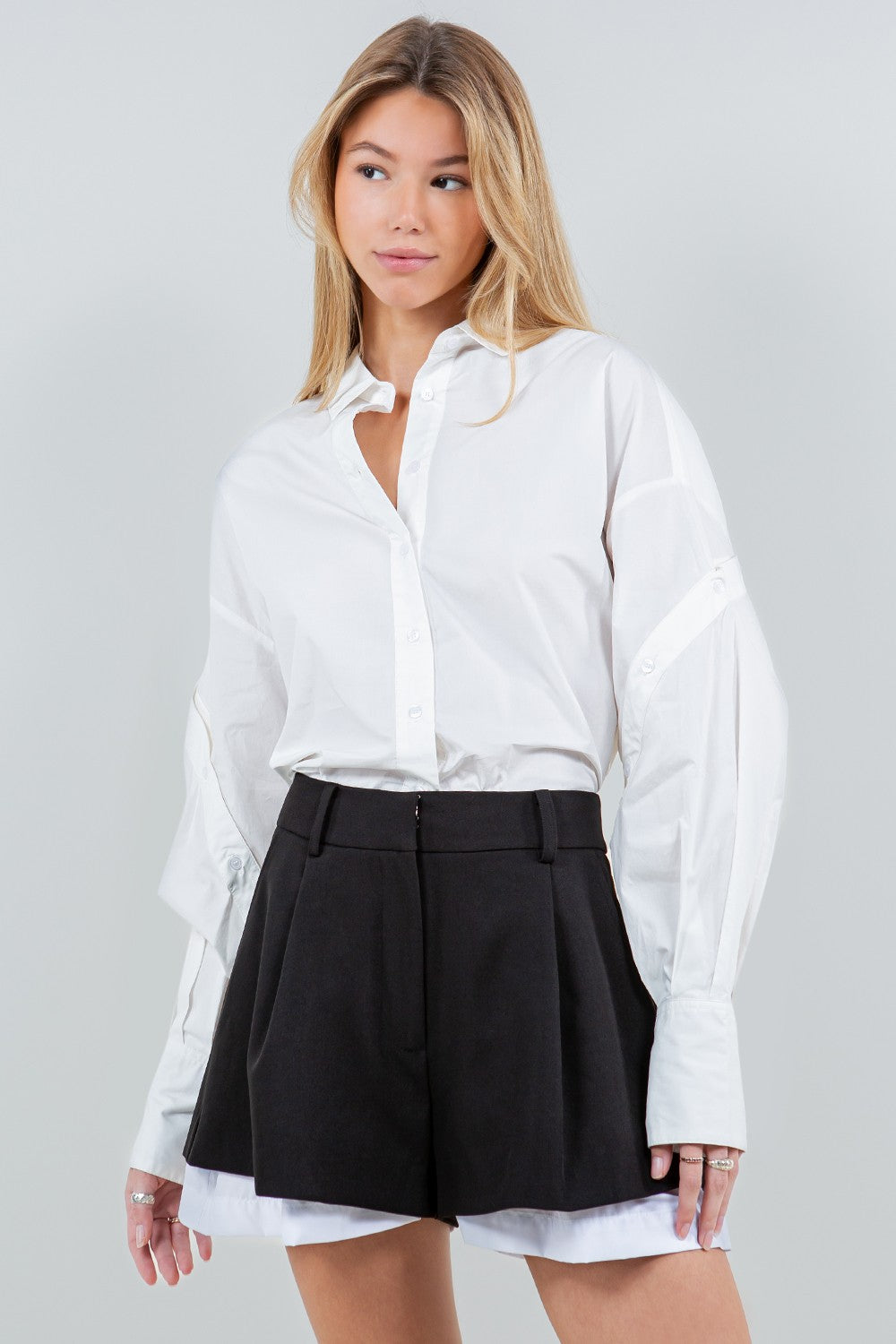 Button Detailed Sleeves Shirt