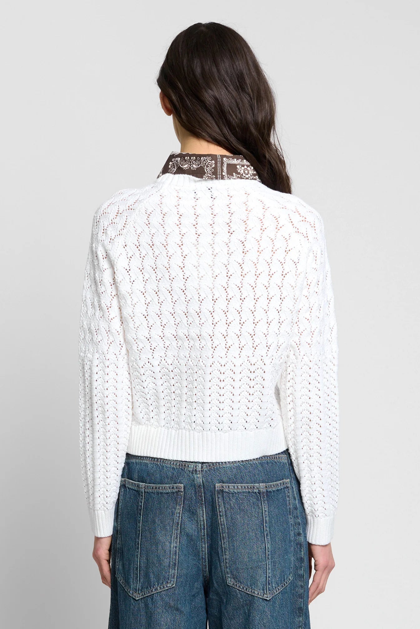 Bandana Printed Twofer Sweater
