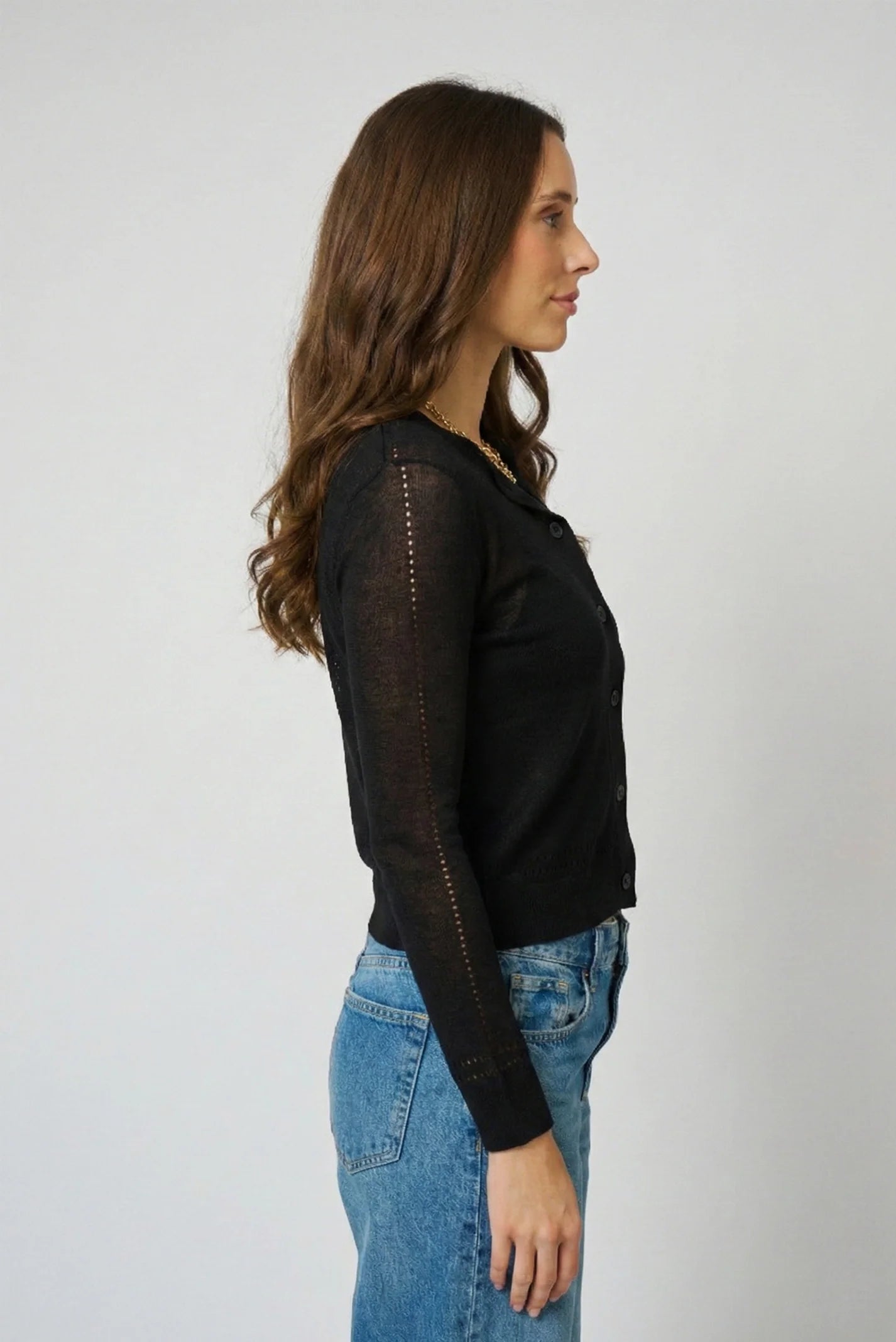 Serena Sheer Pointelle Cardigan