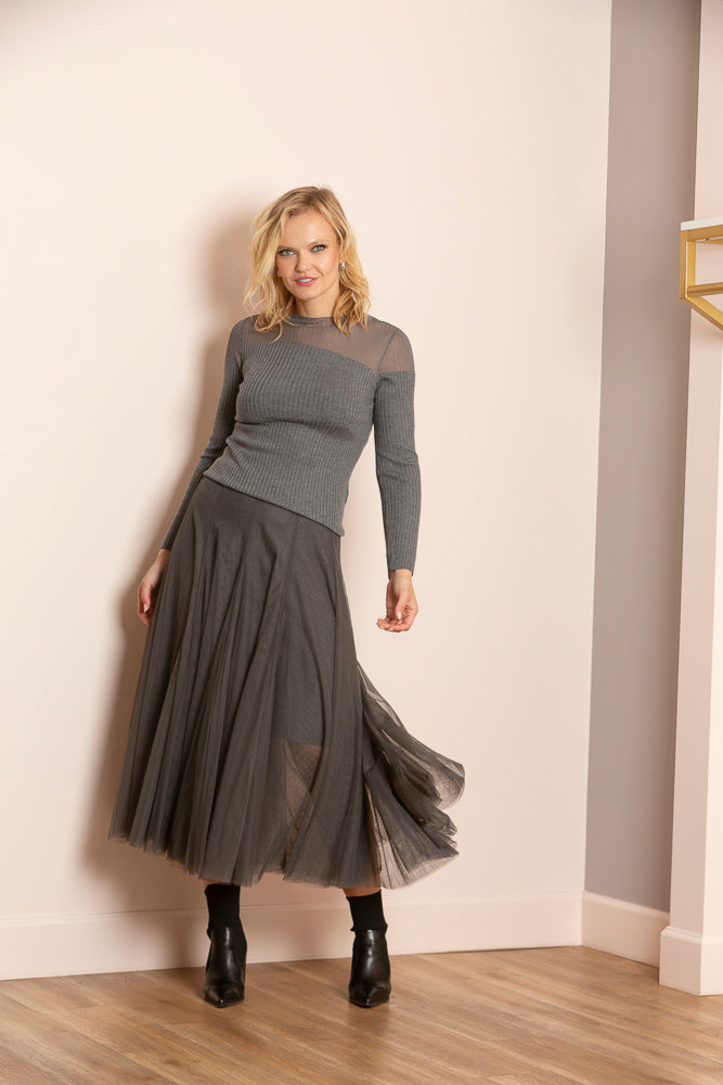 Tulle Skirt with Merino Wool Lining