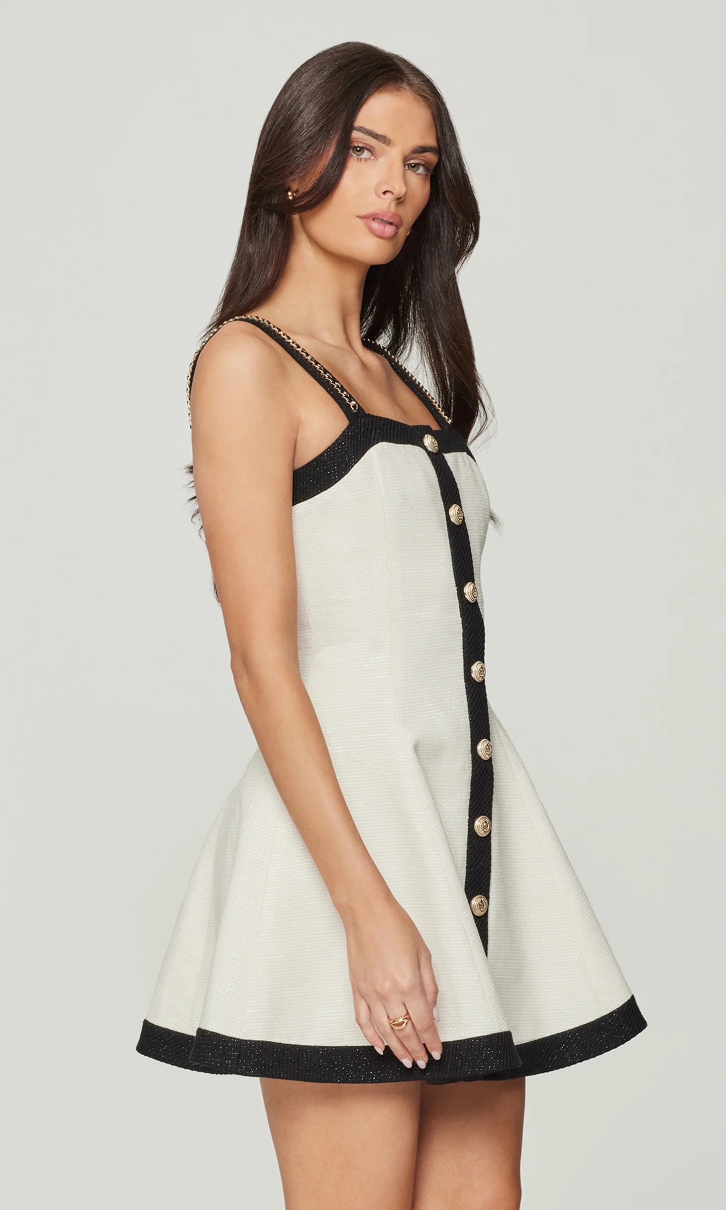 Adley Contrast Combo Tweed Dress