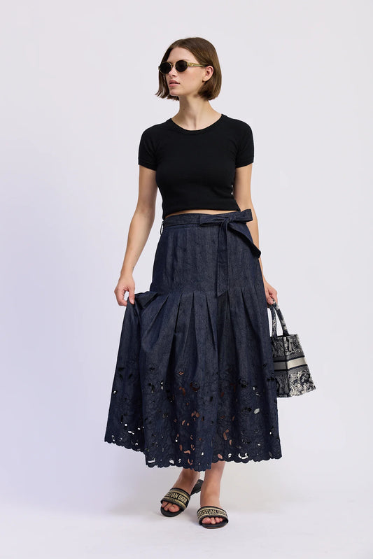 Darby Pleated Midi Skirt
