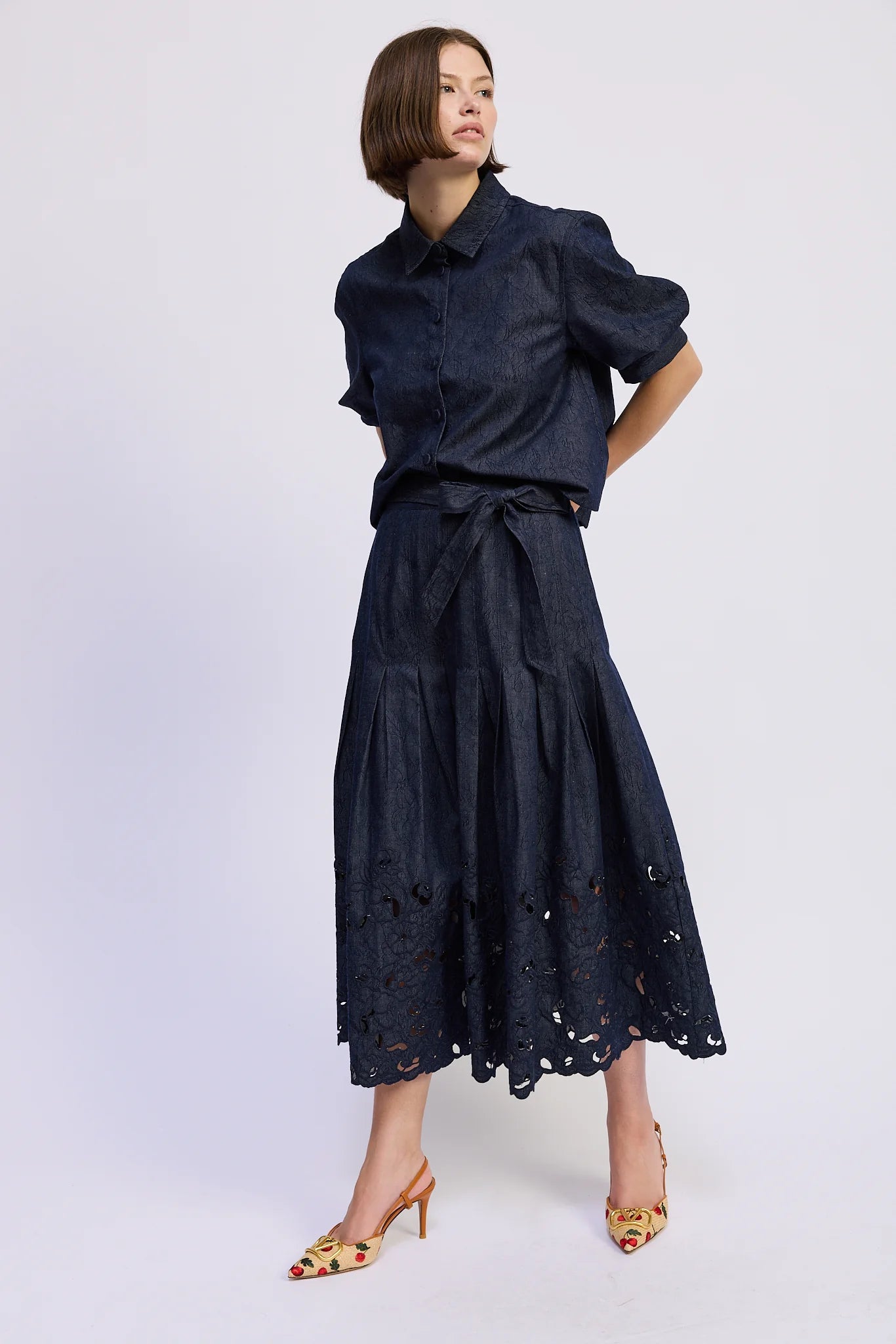 Darby Pleated Midi Skirt