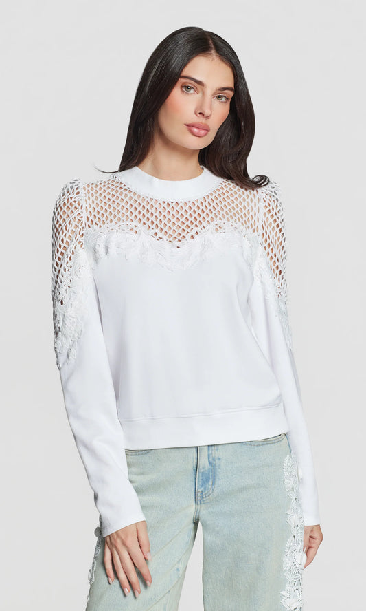 Stevie Mesh Lace Combo Sweatshirt