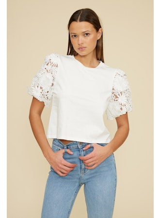 Avi Lace Sleeve Top
