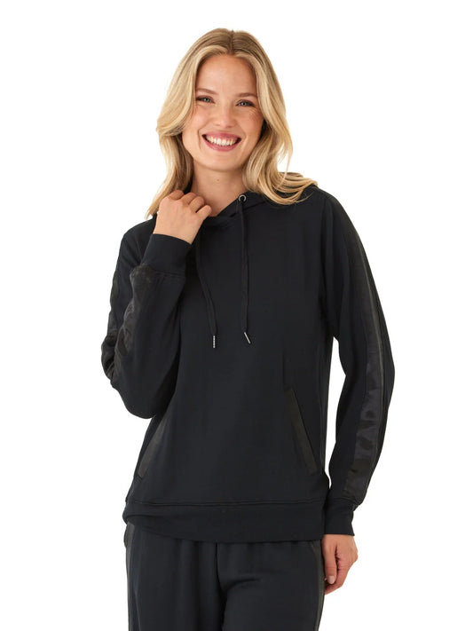 Romi Feather Fleece Trim Detail Hoodie