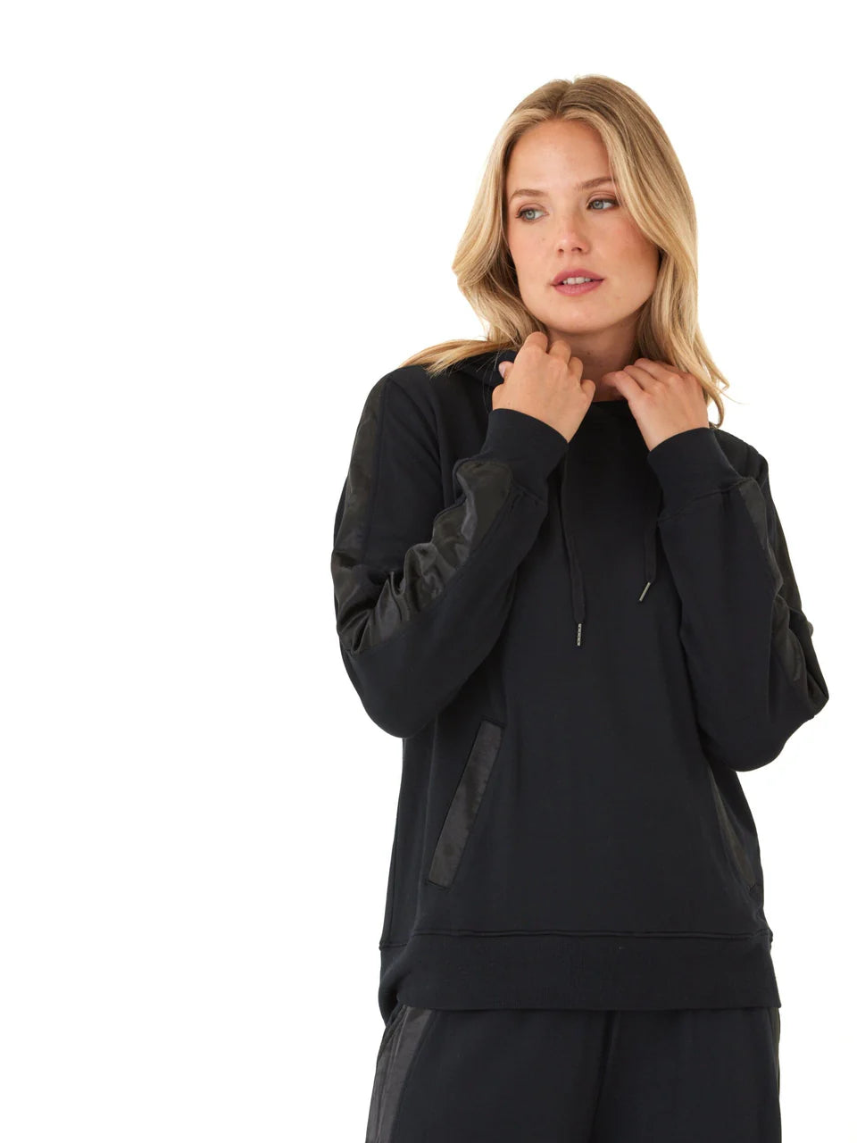 Romi Feather Fleece Trim Detail Hoodie