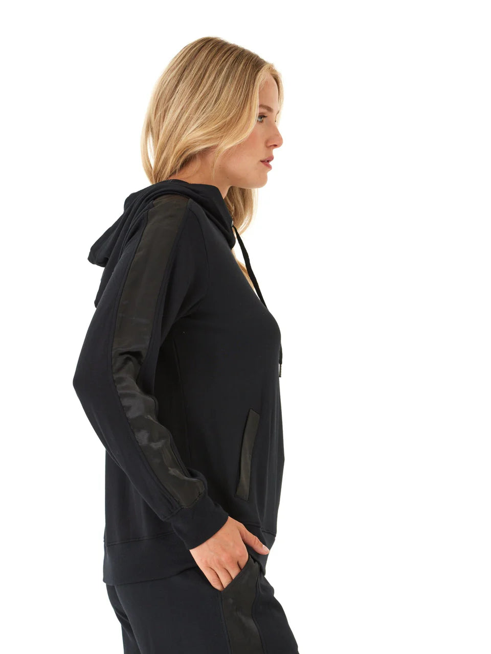 Romi Feather Fleece Trim Detail Hoodie