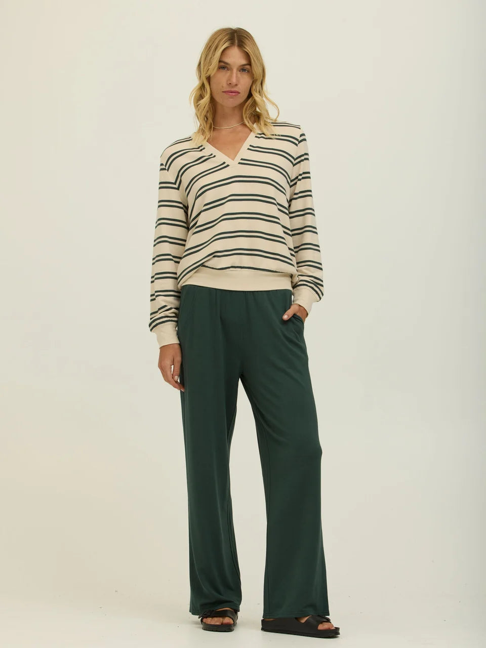 Hadley Barbados Stripe Feather Fleece Pullover