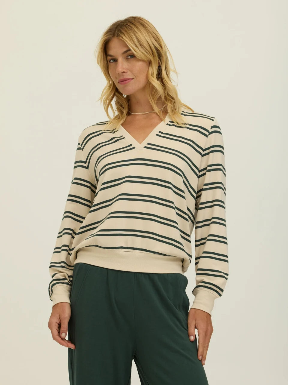 Hadley Barbados Stripe Feather Fleece Pullover