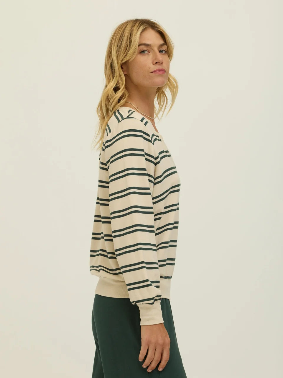 Hadley Barbados Stripe Feather Fleece Pullover