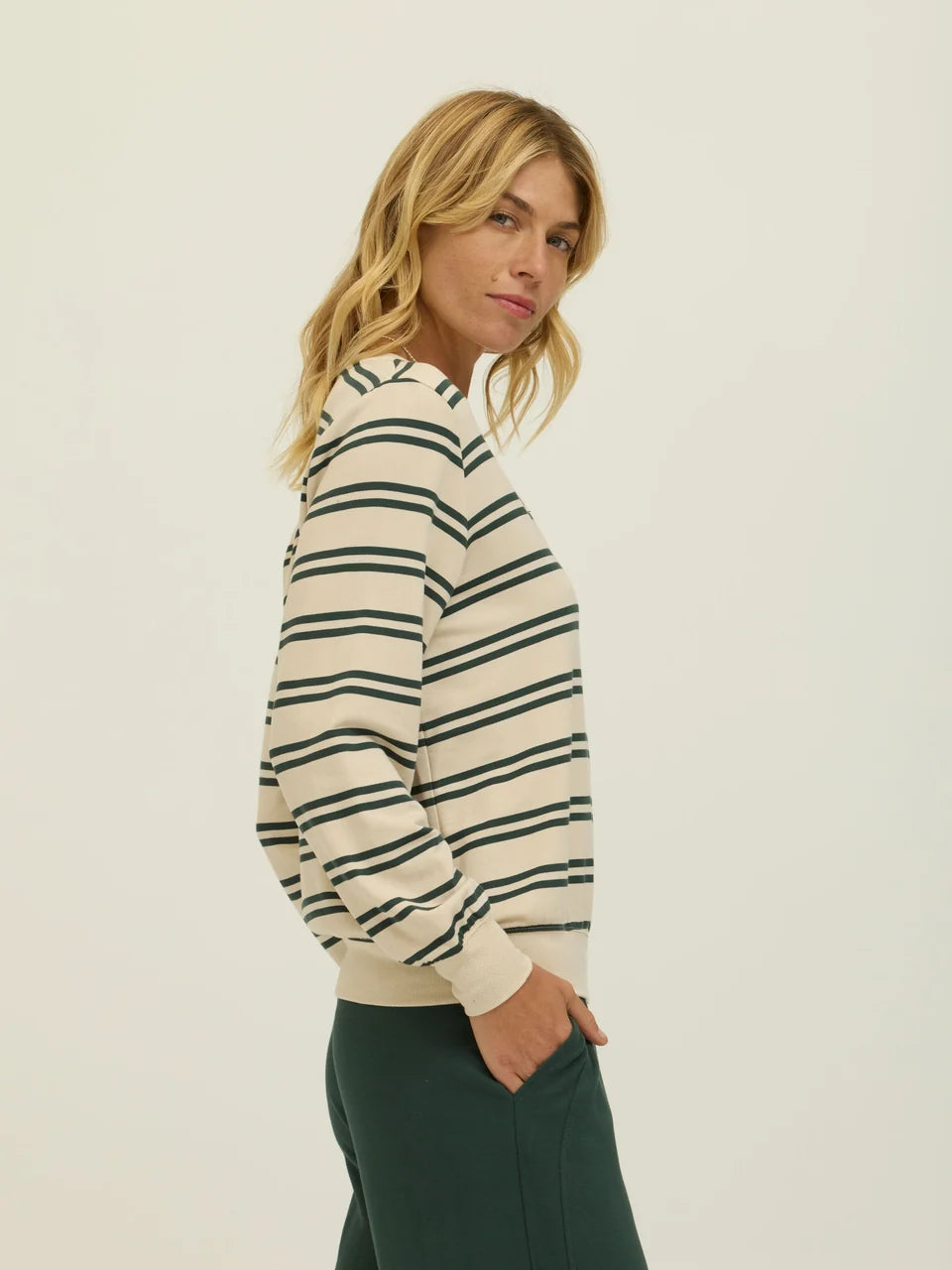 Hadley Barbados Stripe Feather Fleece Pullover