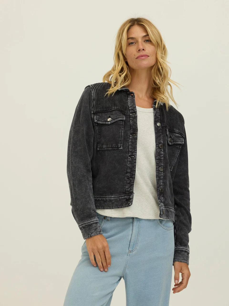Emma Cotton Terry Sweater Mix Jacket