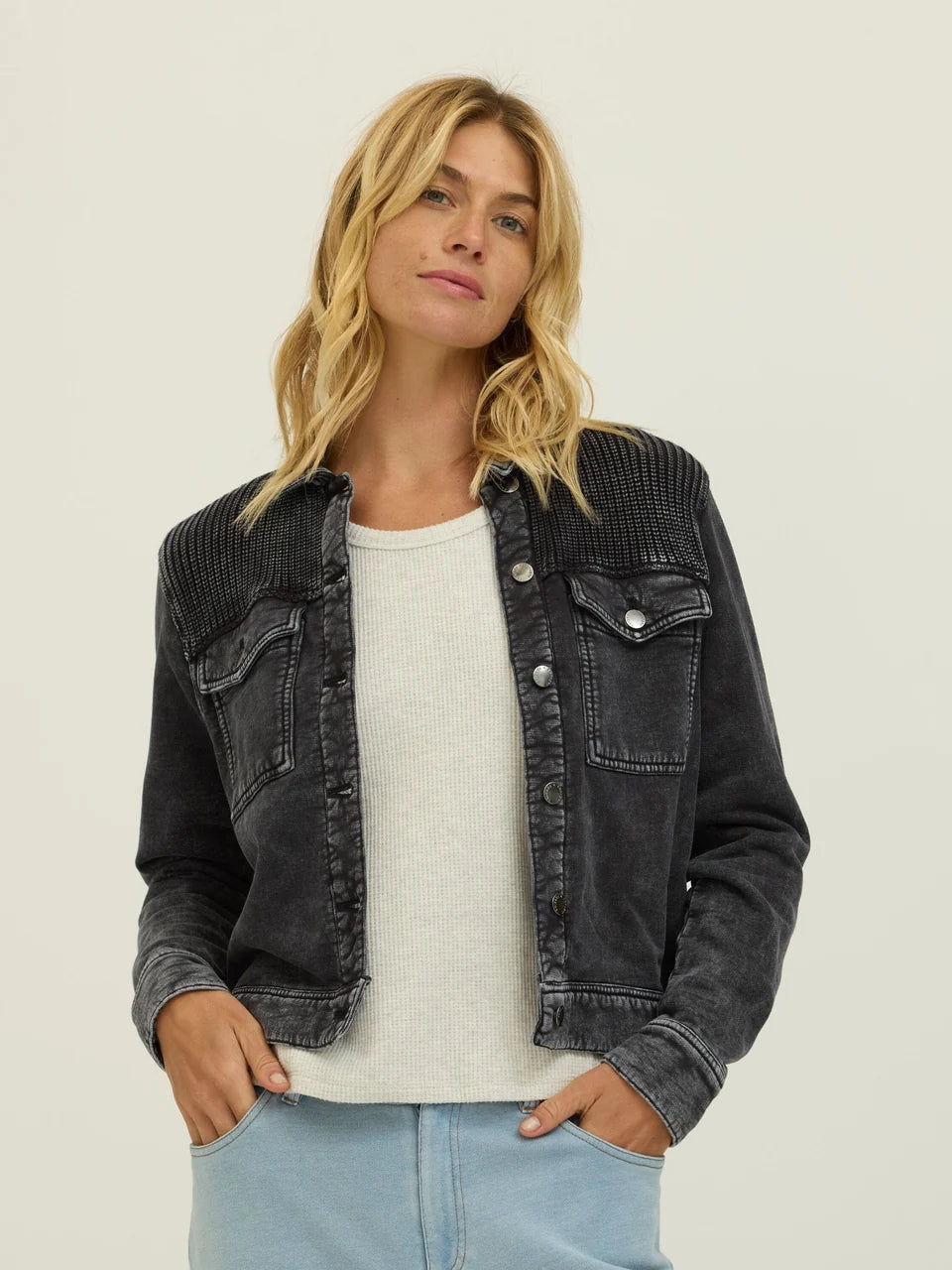 Emma Cotton Terry Sweater Mix Jacket