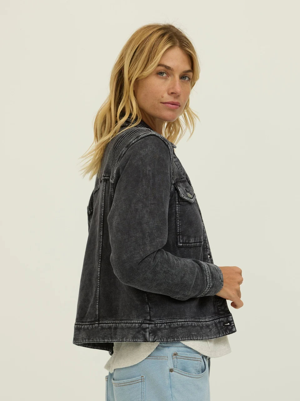 Emma Cotton Terry Sweater Mix Jacket