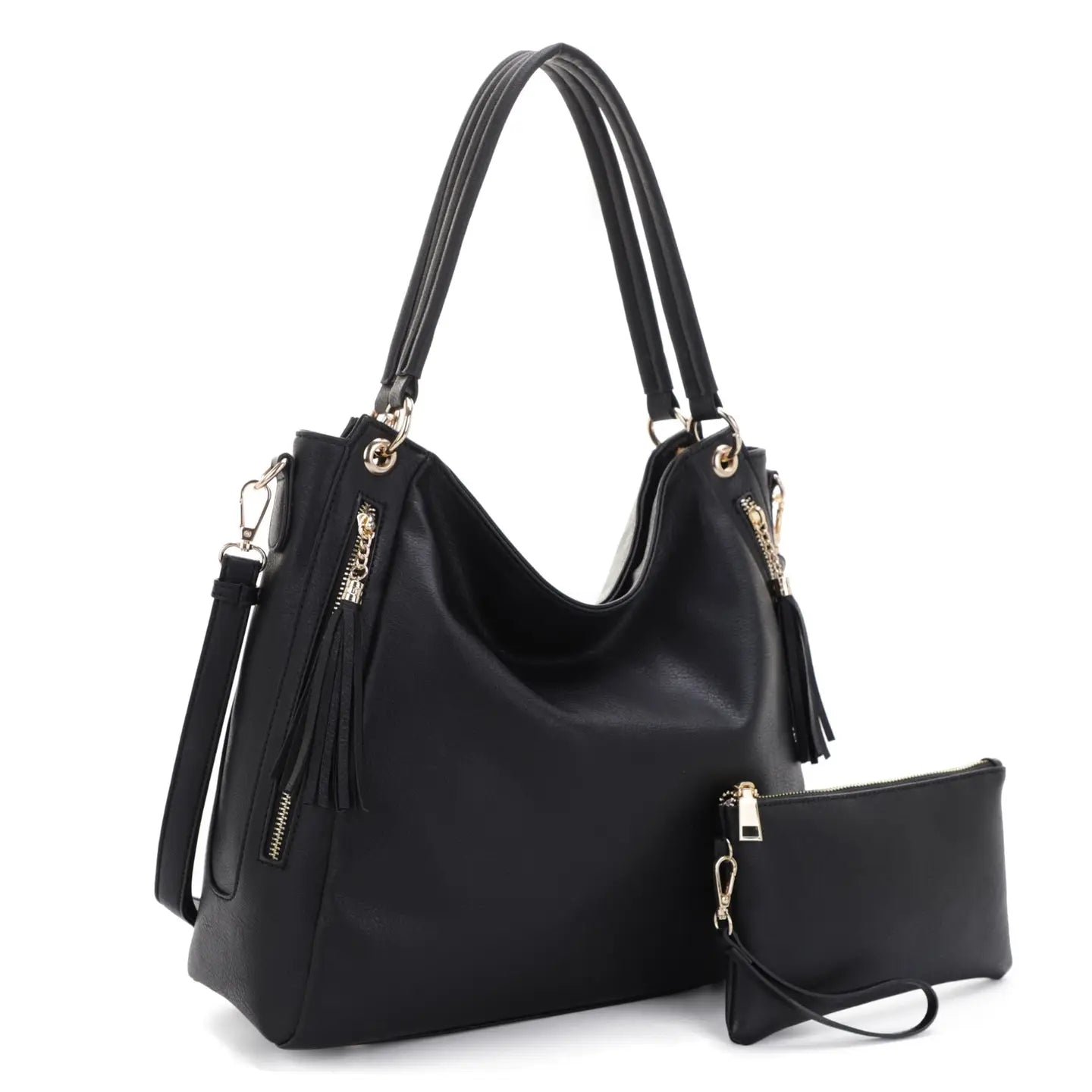 Tonya Double Zipper 2 in 1 Hobo Bag