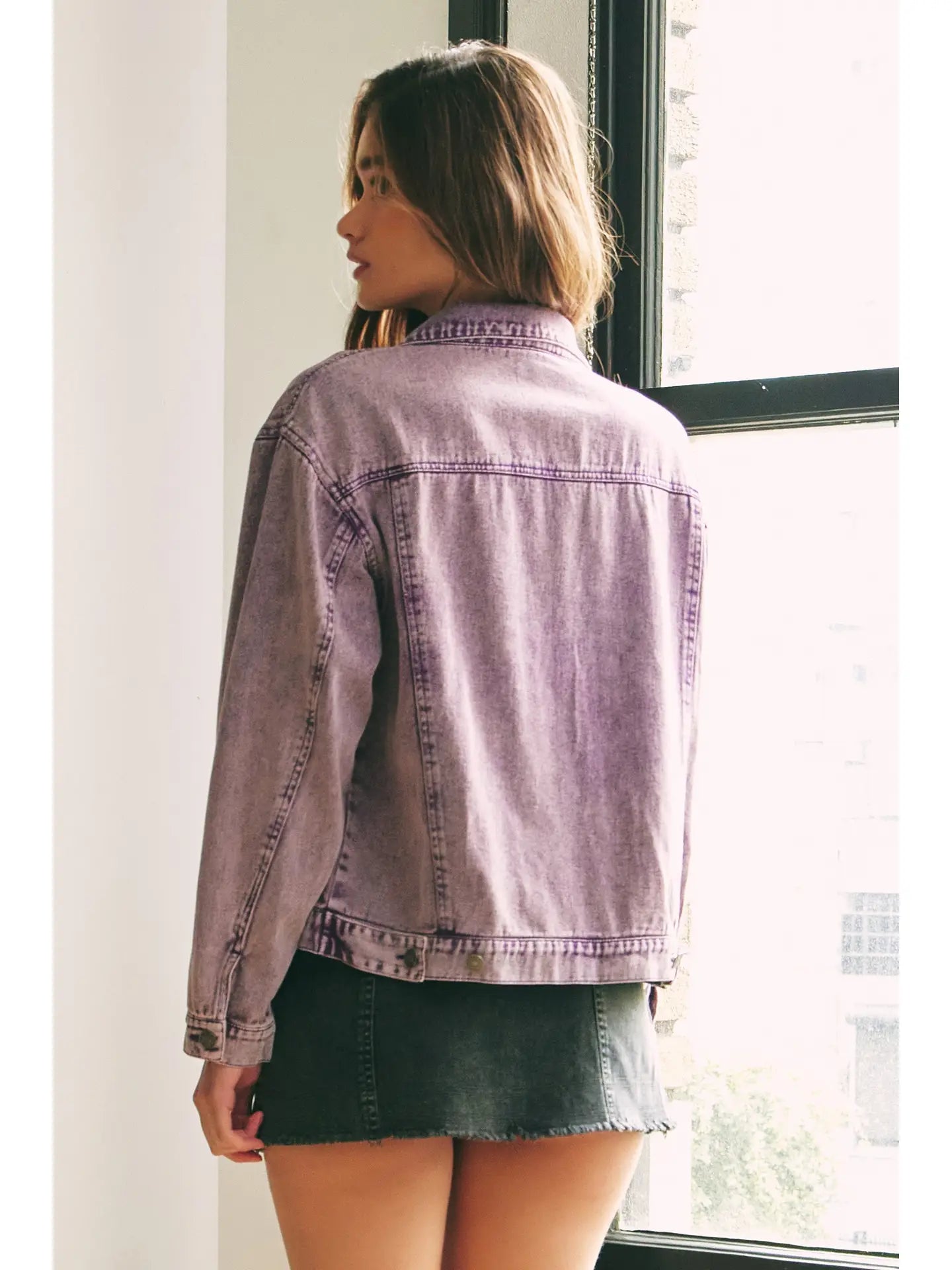 Washed Violet Denim Jacket