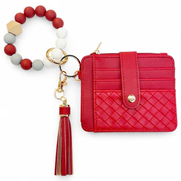 Nina Beaded Keychain Bracelet & Woven Wallet Combo