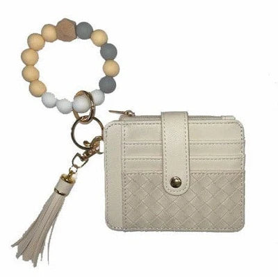 Nina Beaded Keychain Bracelet & Woven Wallet Combo
