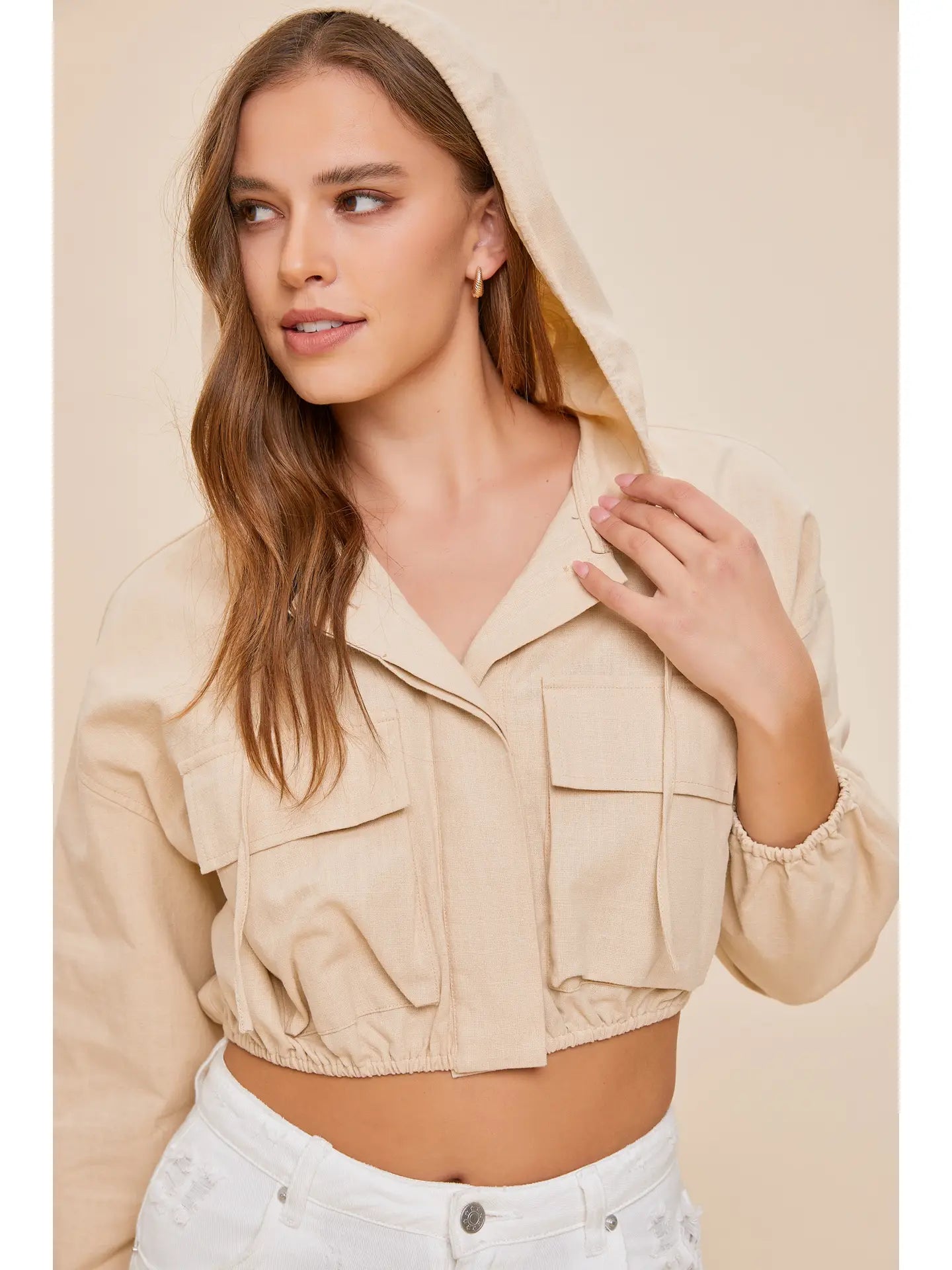 Square Pocket Cropped Jacket