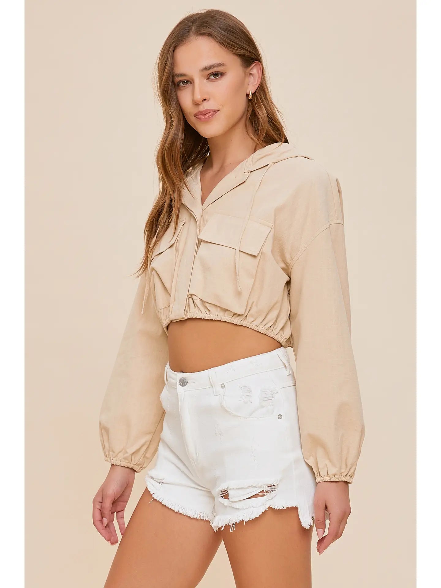 Square Pocket Cropped Jacket