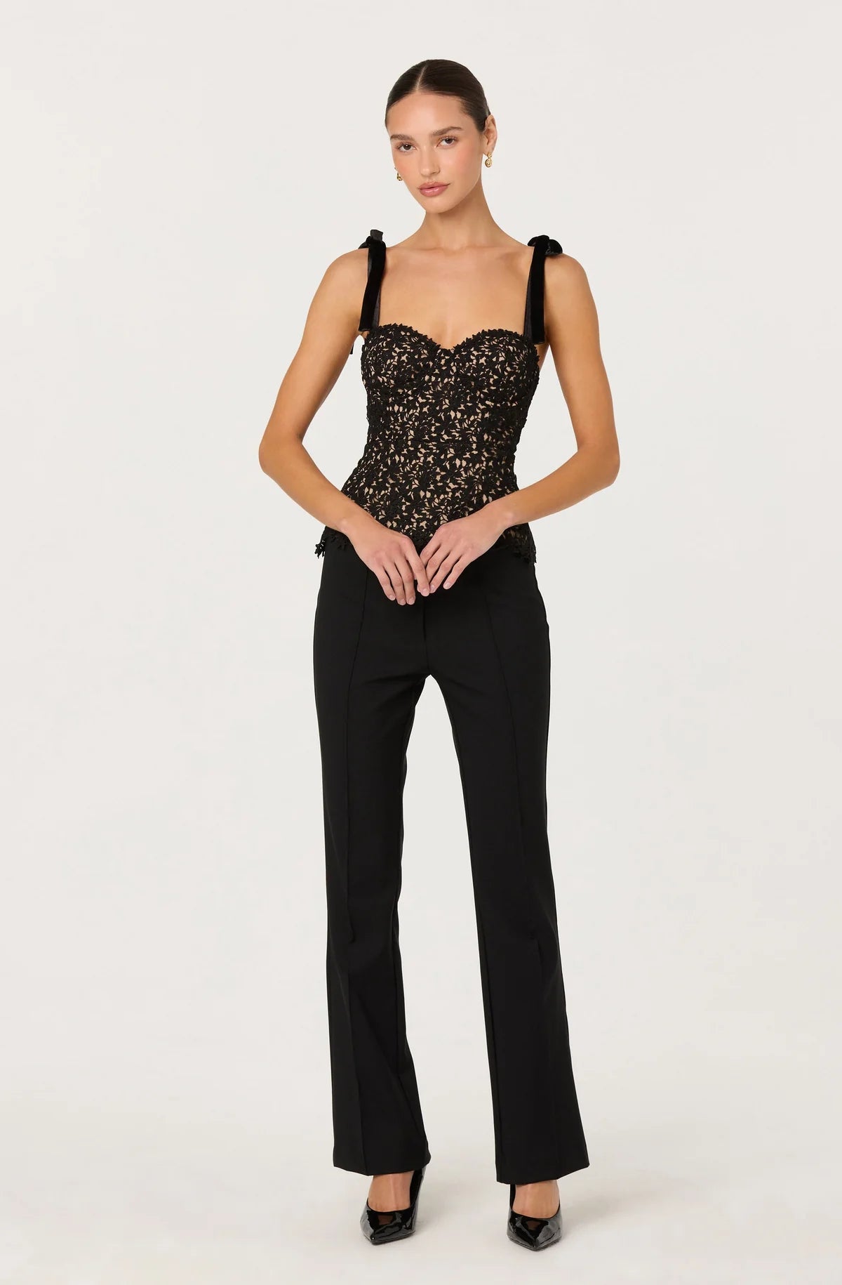 Donne Floral Lace Bustier Top