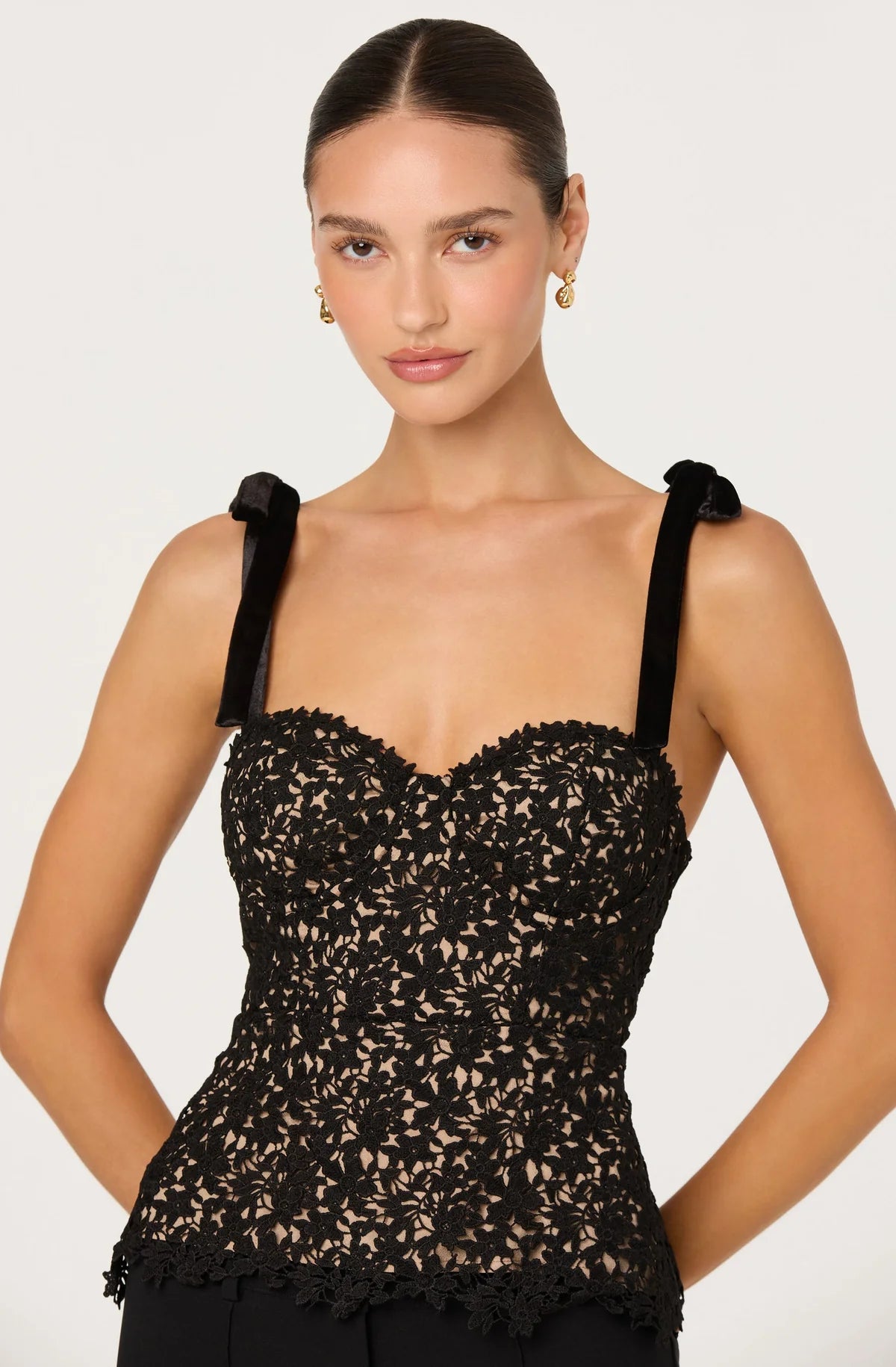 Donne Floral Lace Bustier Top
