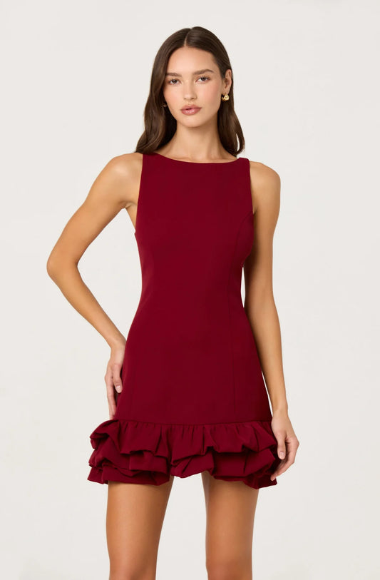 Elexis Ruffle Hem Mini Dress