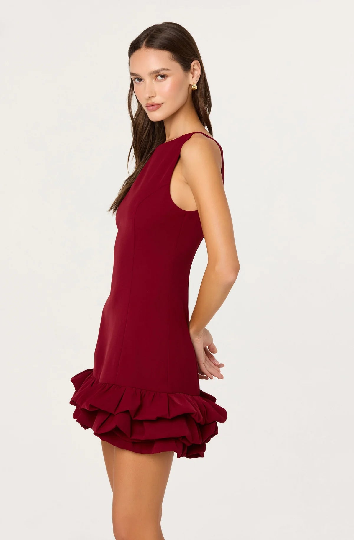 Elexis Ruffle Hem Mini Dress