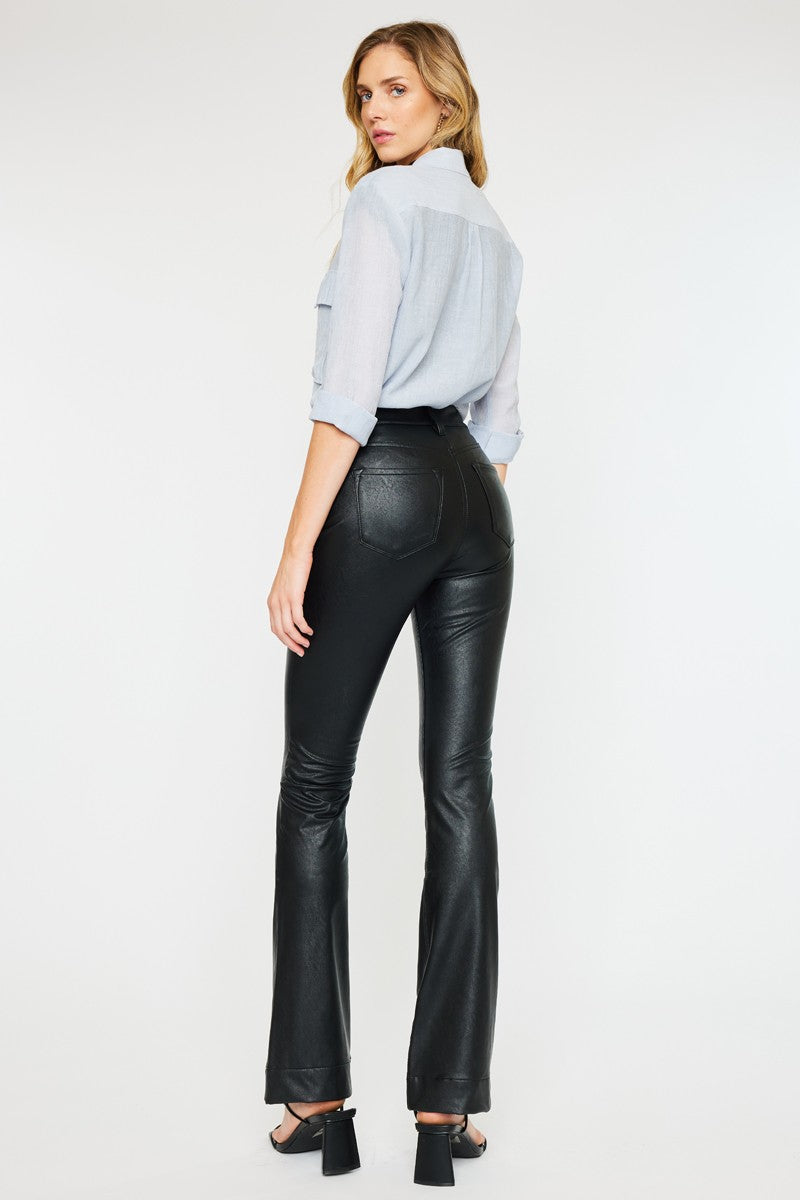 High Rise Faux Leather Bootcut Pants