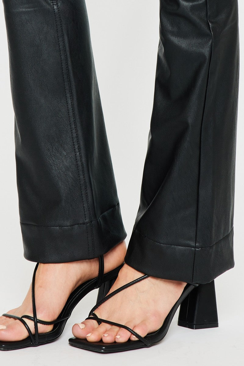 High Rise Faux Leather Bootcut Pants