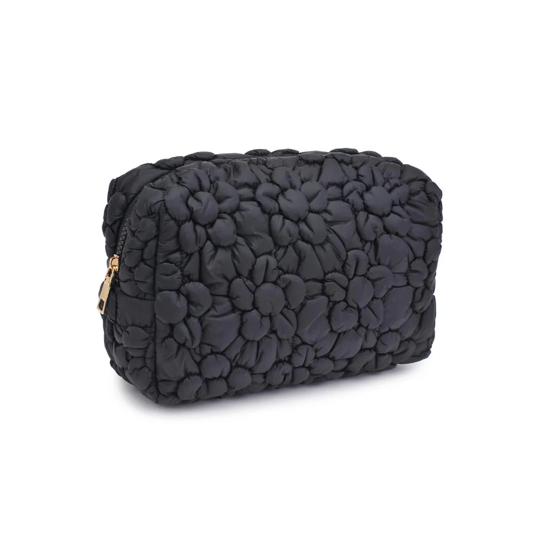 Flora Pop - Nylon Cosmetic Pouch - Black