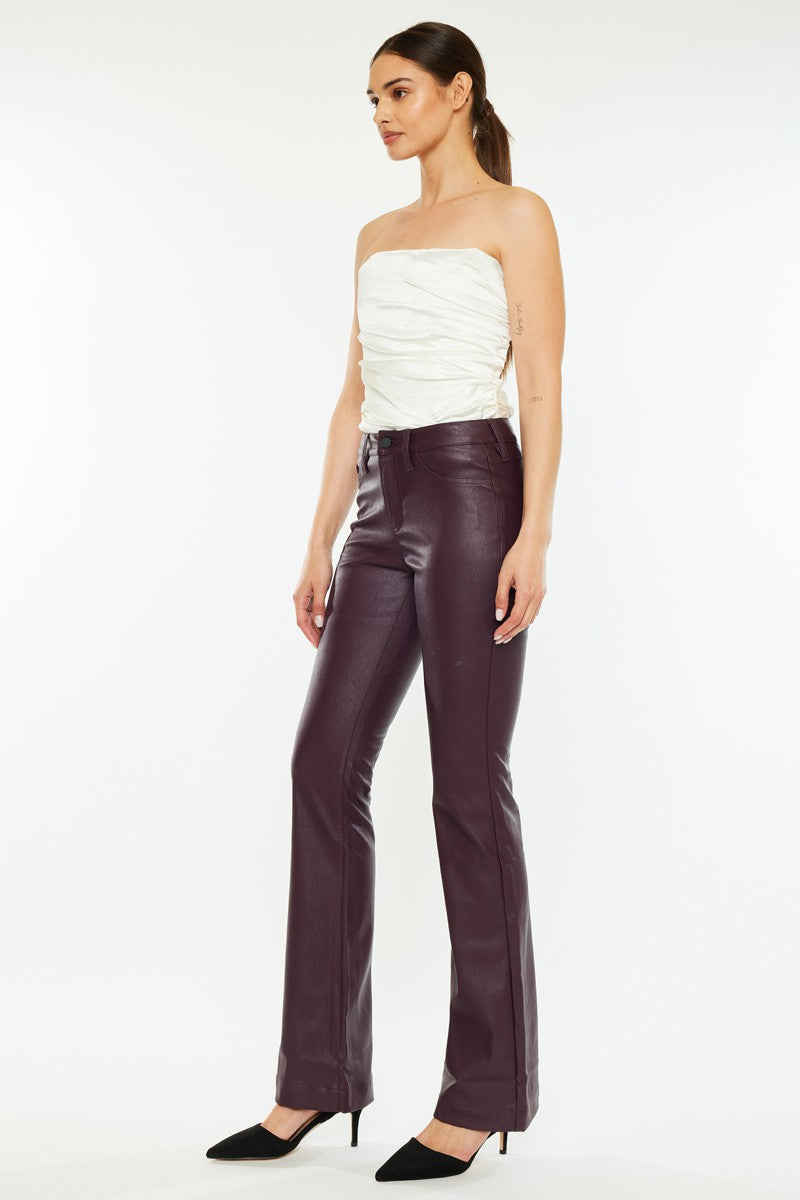 Mid Rise Vegan Leather Pants