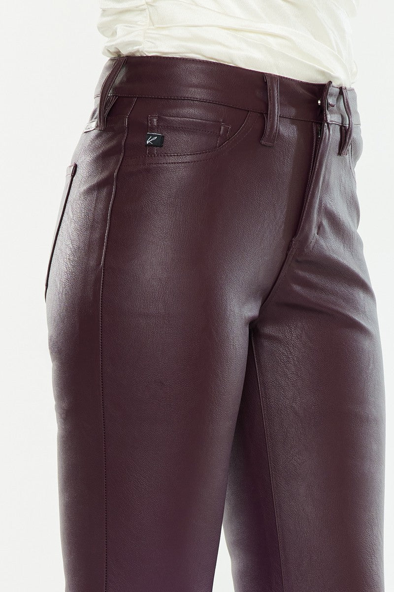 Mid Rise Vegan Leather Pants