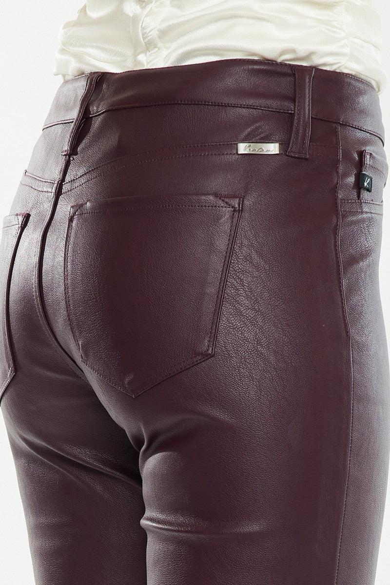 Mid Rise Vegan Leather Pants