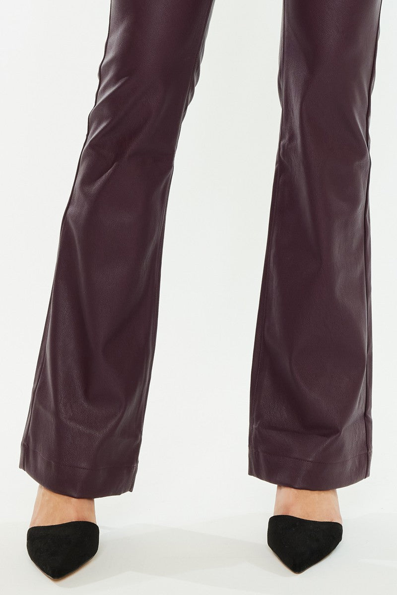 Mid Rise Vegan Leather Pants